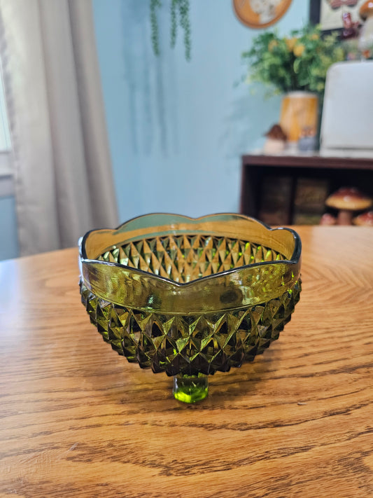 Avocado Diamond Point Candy Dish