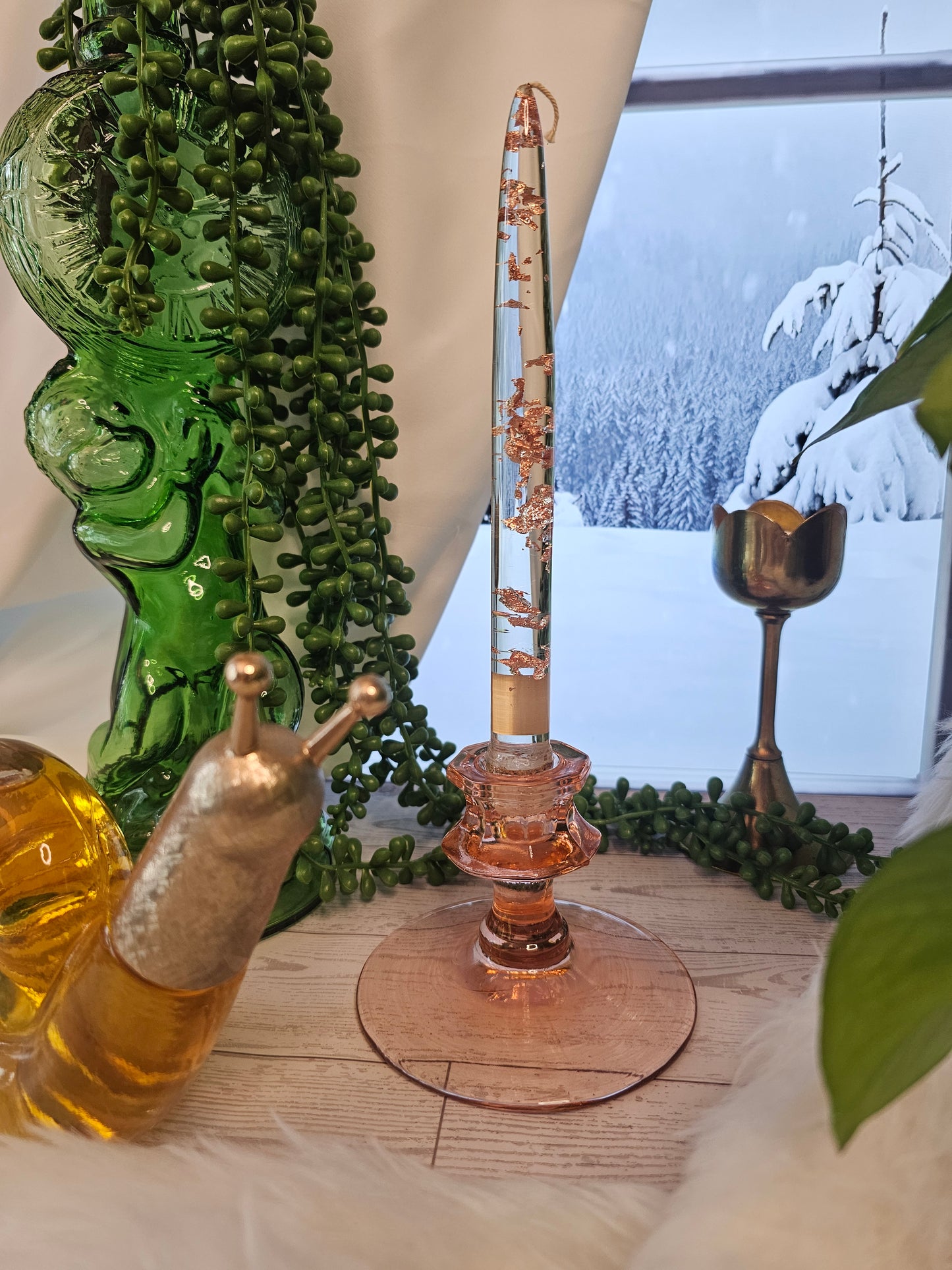 Pink Candlestick Holder