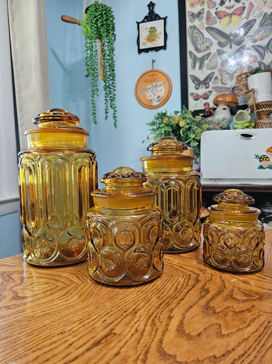Amber Moon & Stars Canister Set