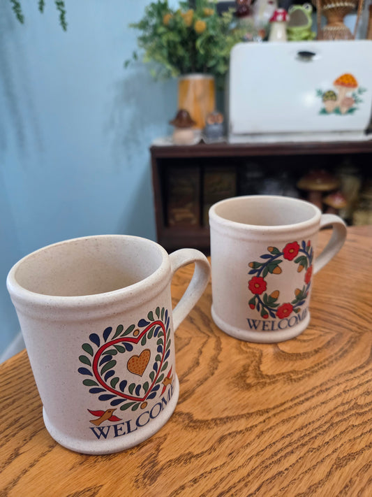 Folk Art Welcome Mugs