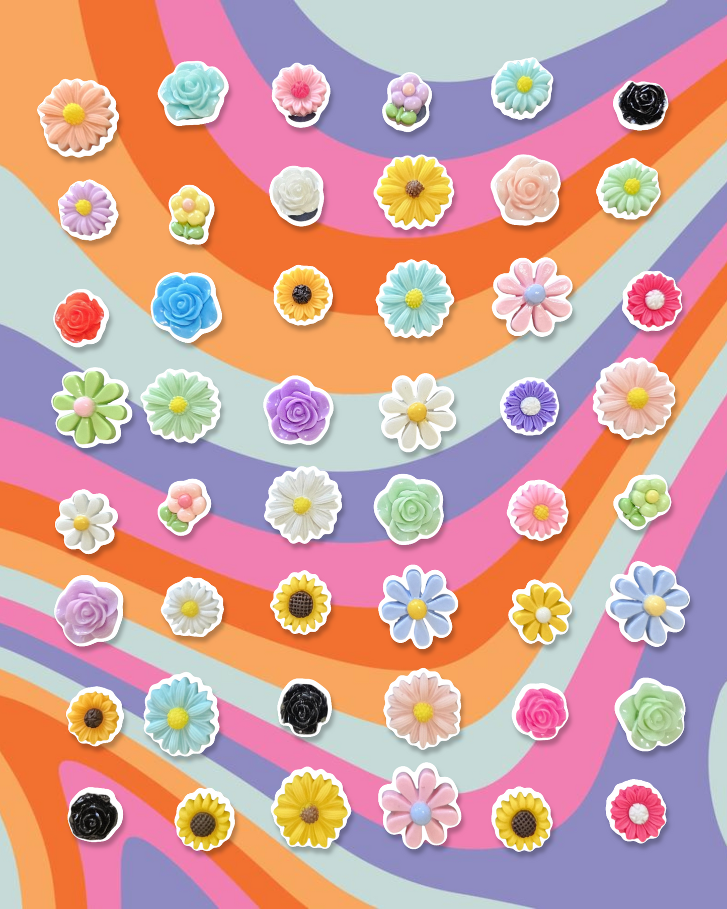 Set of 3 Blossom Clog Charms