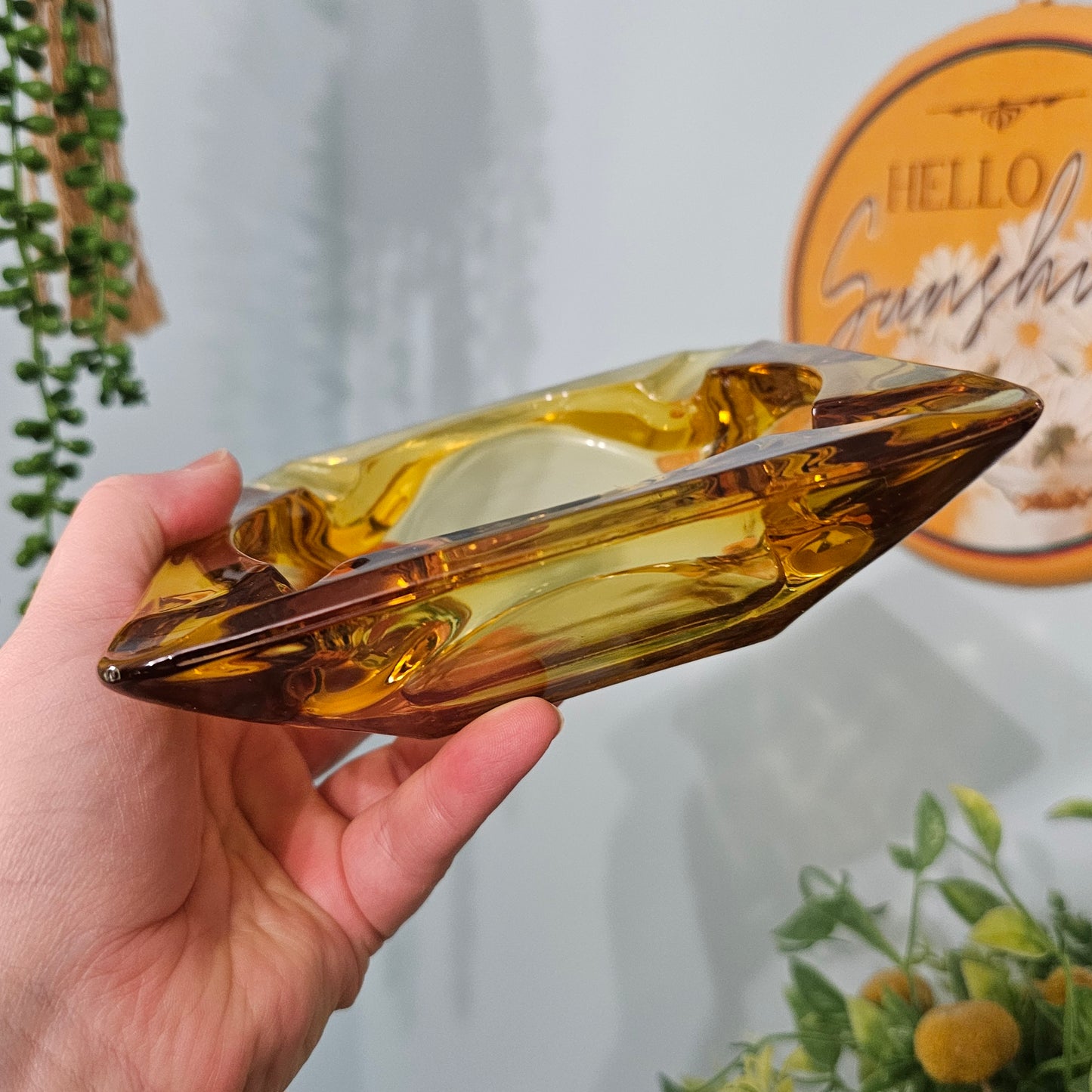 Amber Hazel Atlas Ashtray