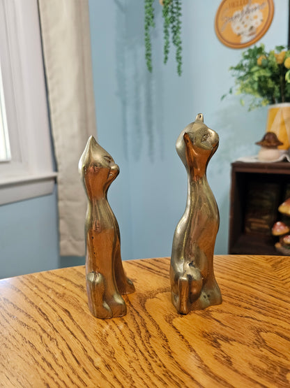Pair of Brass Cats