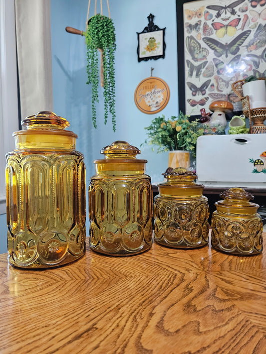 Amber Moon & Stars Canister Set