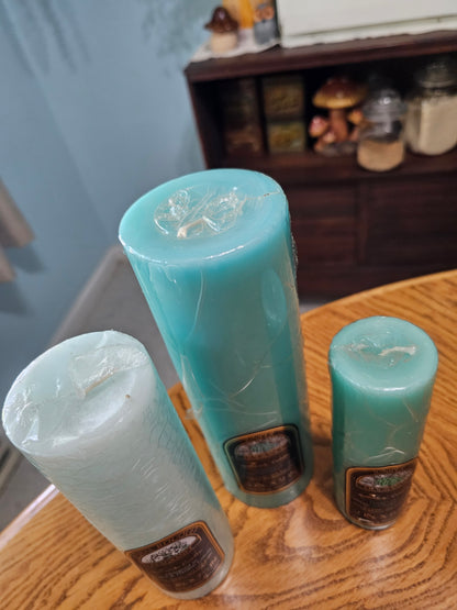 Floral Pillar Candle Trio