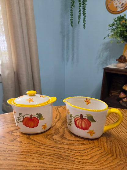 Pumpkin Patch Creamer & Lidded Sugar