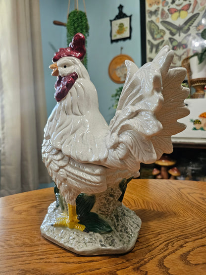 White Rooster Cookie Jar