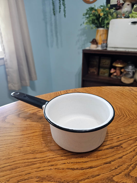 White Enamel Saucepan