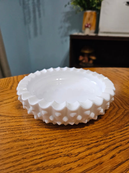 Large Milk Glass Hobnail Ashtray