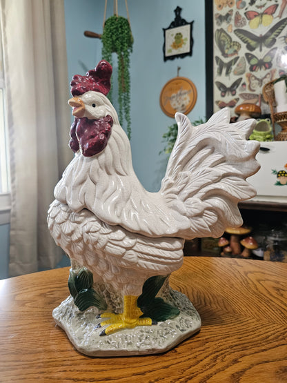 White Rooster Cookie Jar