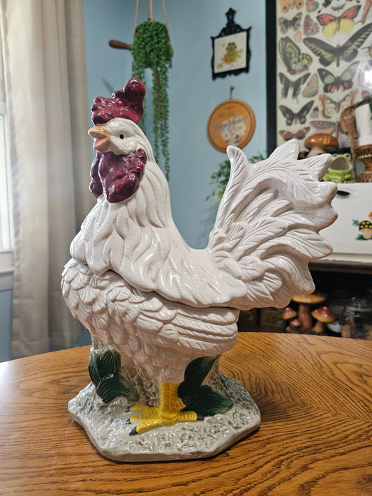 White Rooster Cookie Jar
