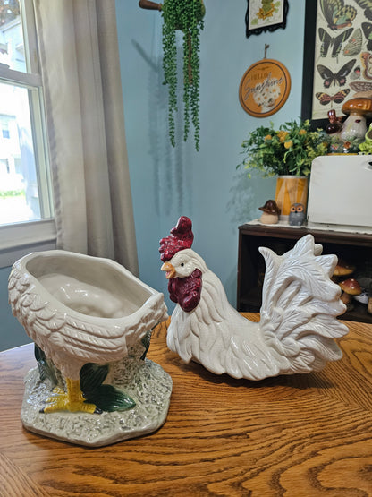 White Rooster Cookie Jar