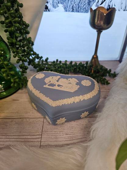 Wedgwood Blue Jasperware Heart Box