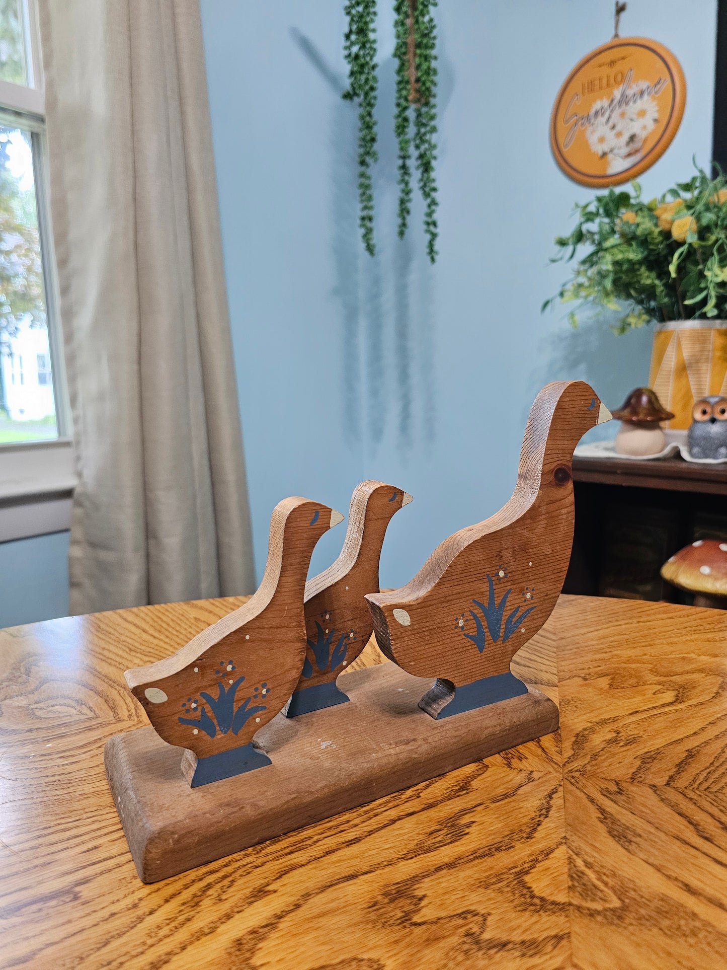 Wooden Country Goose Family