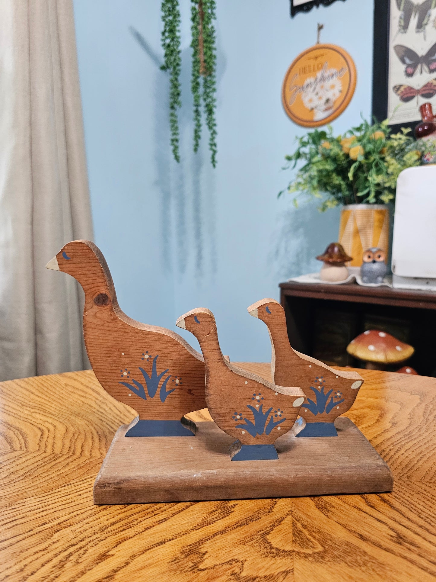 Wooden Country Goose Family