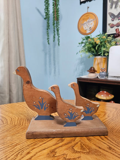 Wooden Country Goose Family