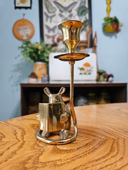 Reading Mouse Candlestick Holder