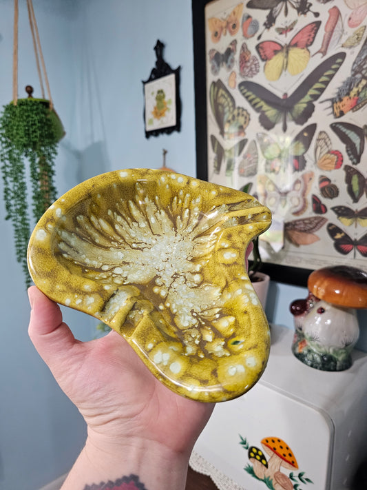 Groovy Chartreuse Drip Glaze Ashtray