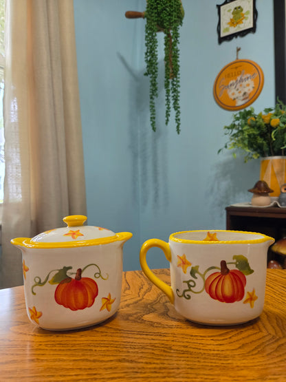 Pumpkin Patch Creamer & Lidded Sugar