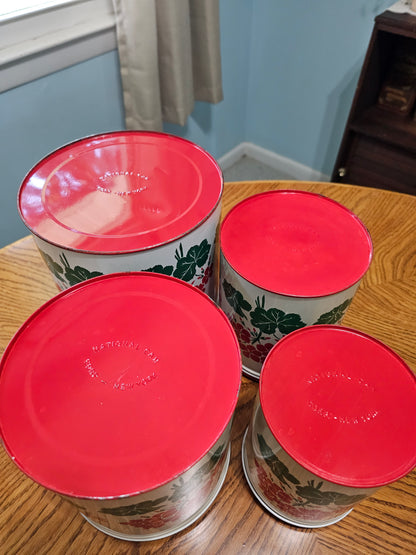 Red Geranium Nesting Canisters