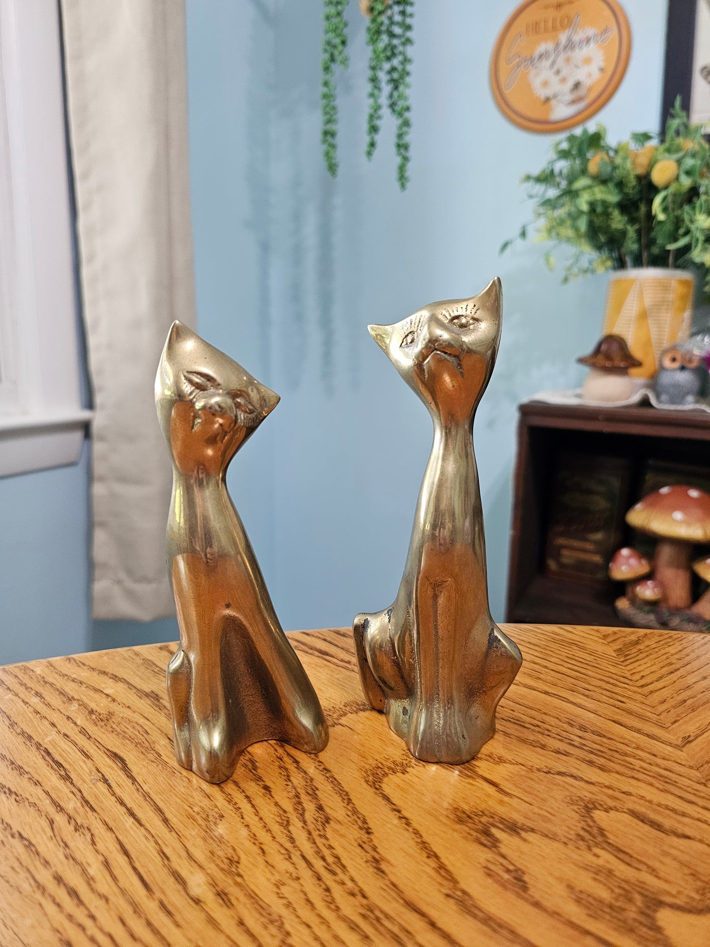 Pair of Brass Cats