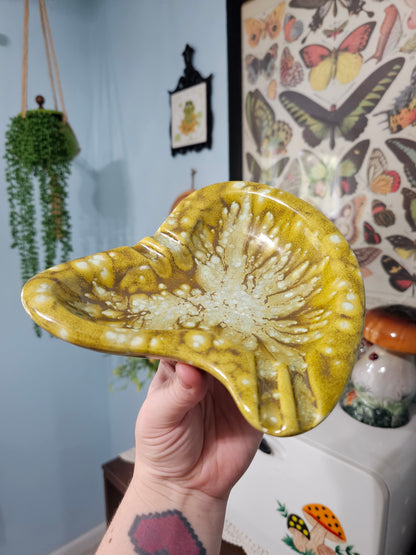 Groovy Chartreuse Drip Glaze Ashtray