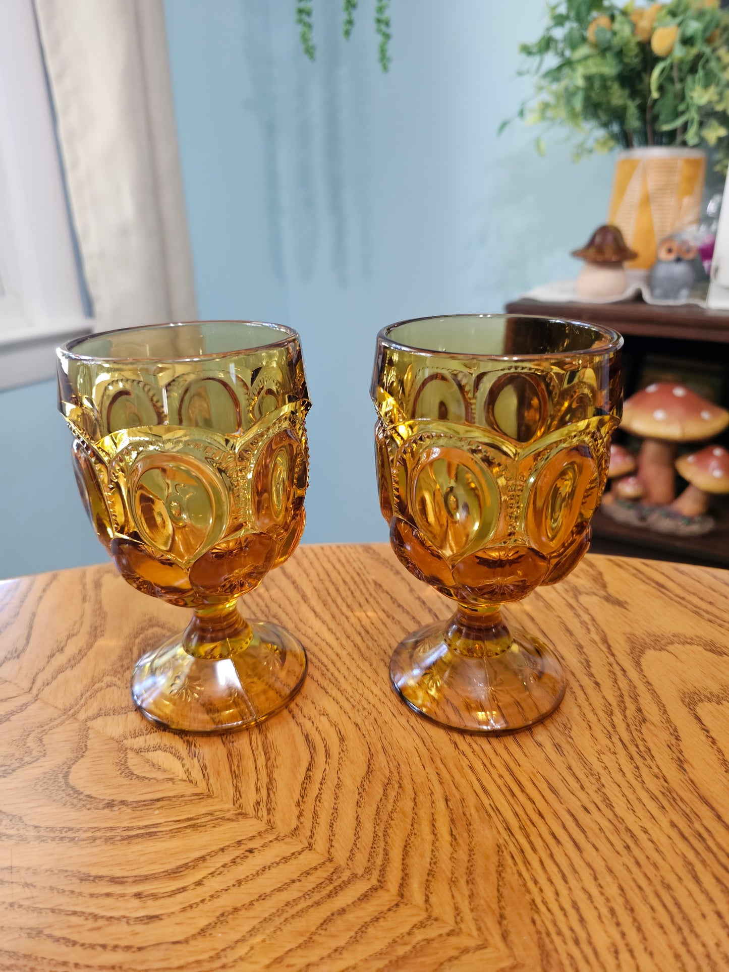 Amber Moon & Stars Water Goblets