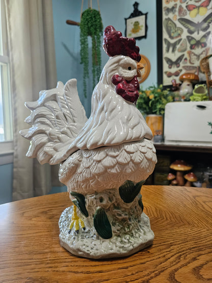 White Rooster Cookie Jar