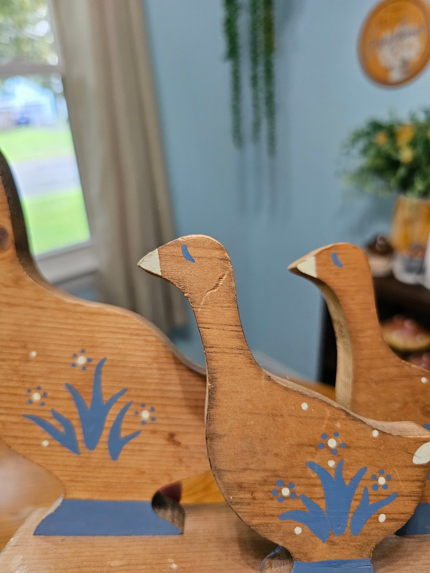 Wooden Country Goose Family