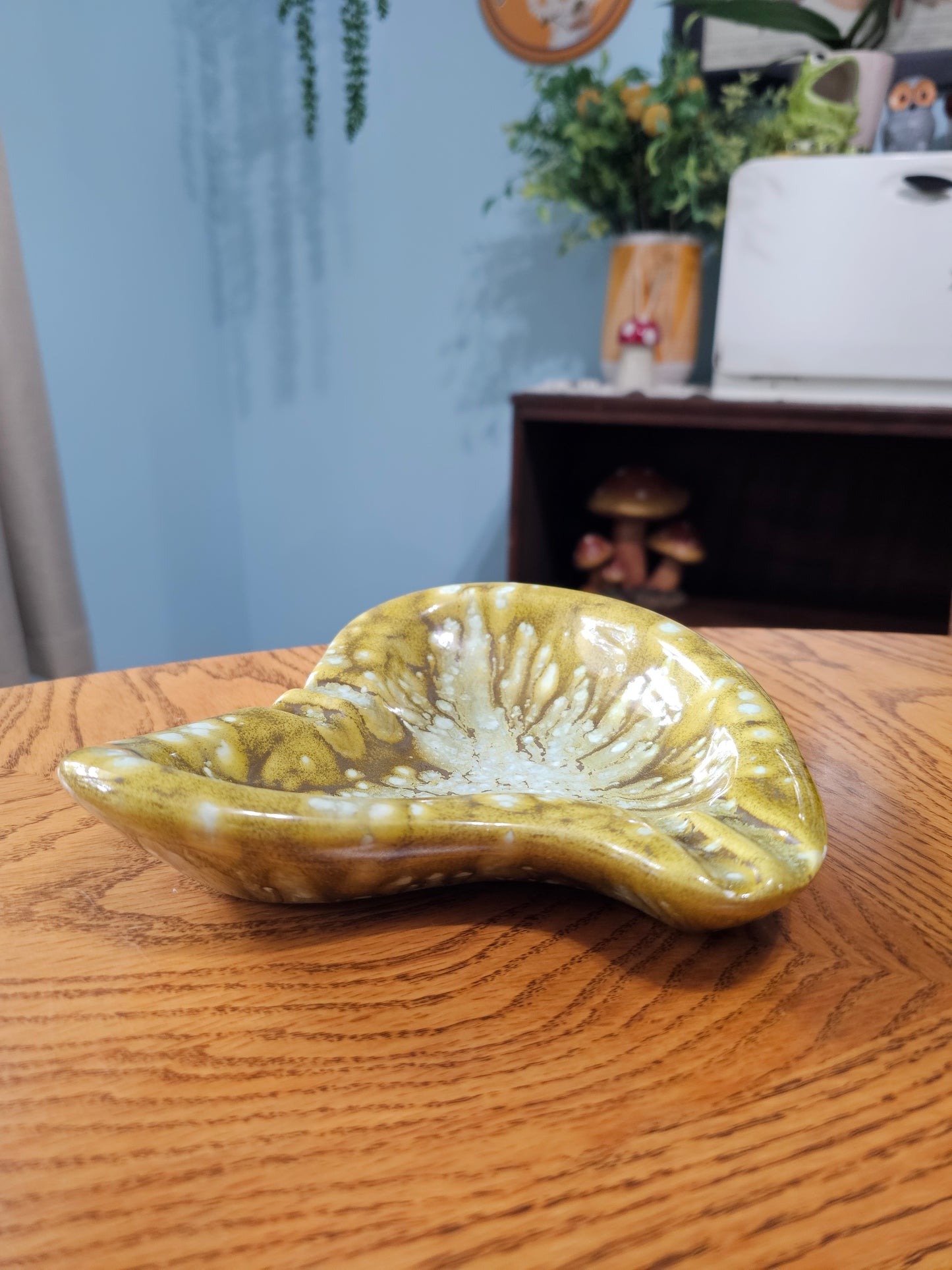 Groovy Chartreuse Drip Glaze Ashtray