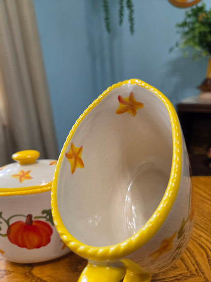 Pumpkin Patch Creamer & Lidded Sugar