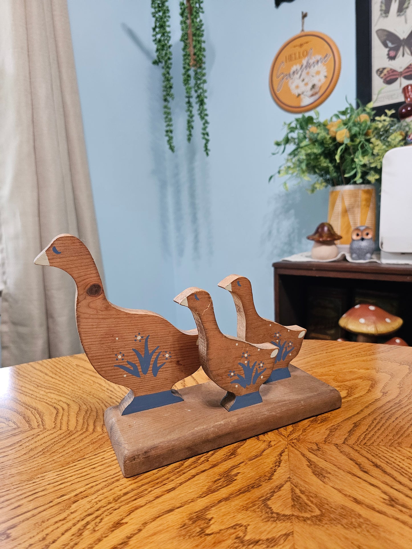 Wooden Country Goose Family