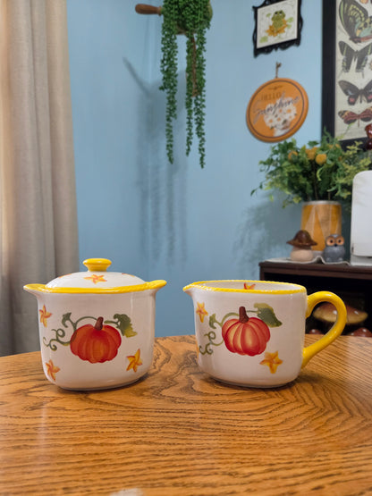 Pumpkin Patch Creamer & Lidded Sugar