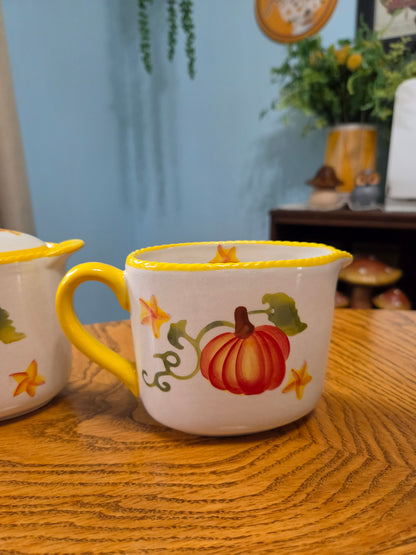 Pumpkin Patch Creamer & Lidded Sugar