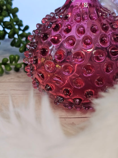 Cranberry Hobnail Barber Bottle