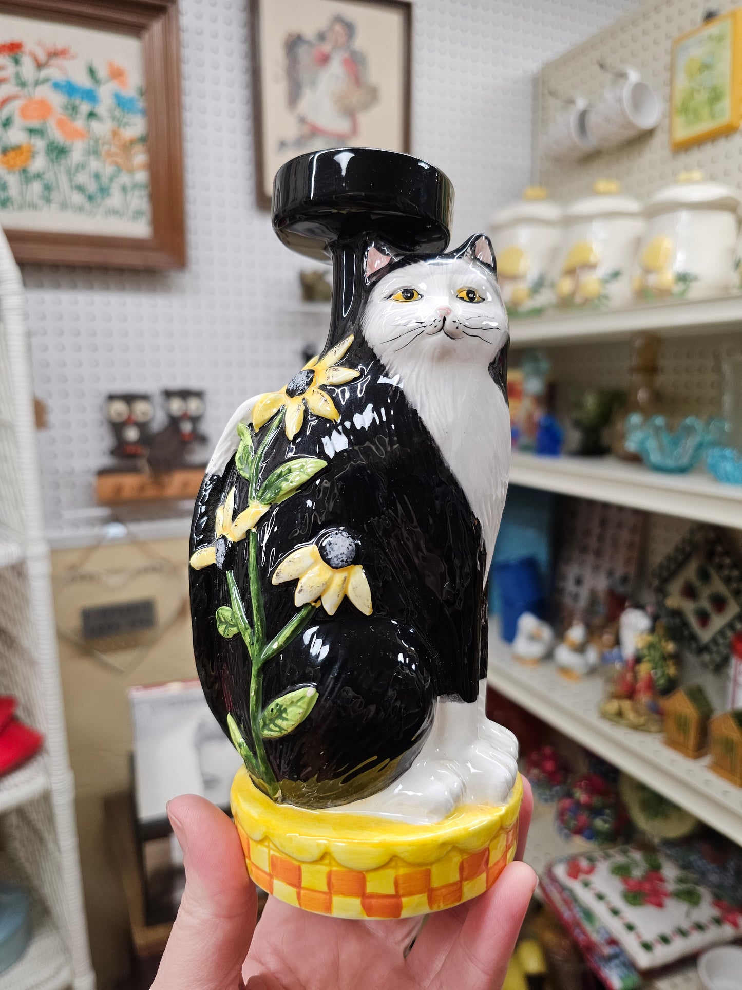 Sunny Cat Votive Holder