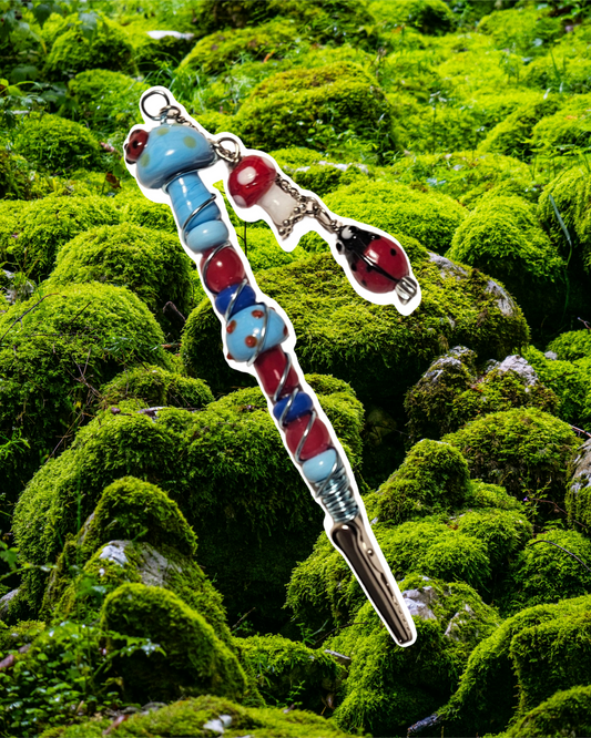 Blue & Red Mushroom Mini Charmed Clip