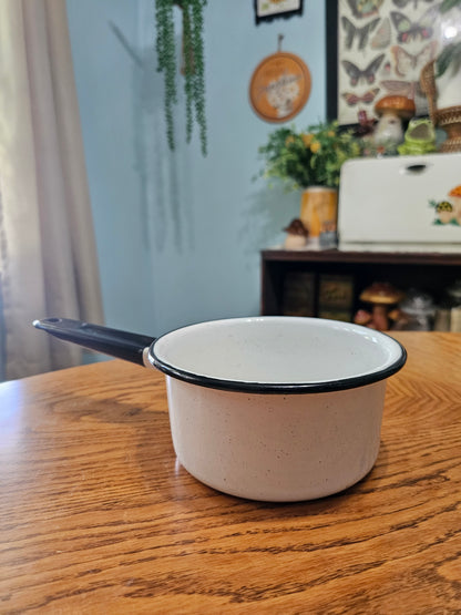 White Enamel Saucepan